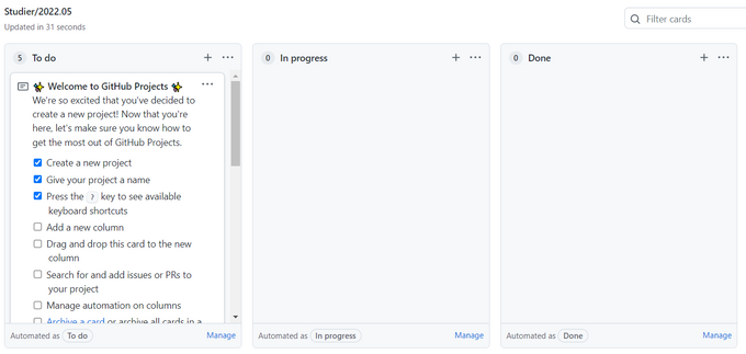 4 project column list